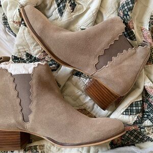 Diba Taupe Ankle Booties